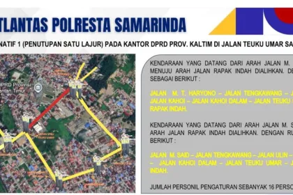 Mengantisipasi rencana aksi penyampaian aspirasi masyarakat yang dijadwalkan berlangsung pada Selasa, 21 April 2026, Dinas Perhubungan (Dishub) Kota Samarinda Bersama Satuan Lalu Lintas (Satlantas) Polresta Samarinda telah menyiapkan skema rekayasa lalu lintas.